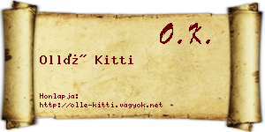 Ollé Kitti névjegykártya